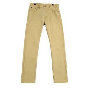 LEVIS 513 Tan Slim Straight Leg Stretch Denim Jeans SIZE 30x32 ACTUAL 30x30